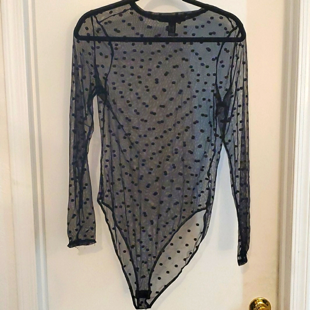 Black Polka Dot Bodysuit